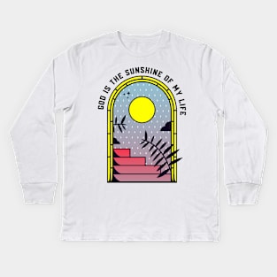 God is the sunshine of my life Kids Long Sleeve T-Shirt